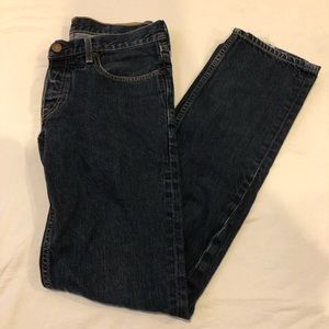 Hollister 32x34 Mens Slim Straight Jeans Dark Blue Button Fly